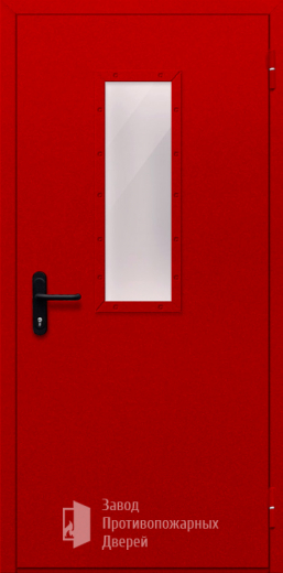 Фото двери «Однопольная со стеклом (красная)» в Орехово-Зуево