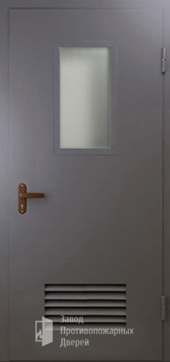 Фото двери «Техническая дверь №5 со стеклом и решеткой» в Орехово-Зуево
