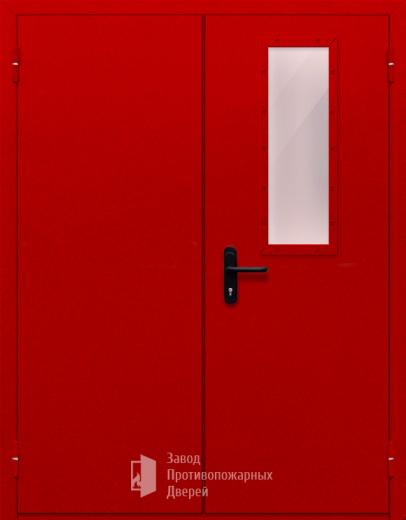 Фото двери «Двупольная со стеклом (красная)» в Орехово-Зуево