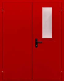 Фото двери «Двупольная со стеклом (красная)» в Орехово-Зуево