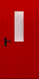 Фото двери «Однопольная со стеклом (красная)» в Орехово-Зуево