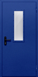 Фото двери «Однопольная со стеклом (синяя)» в Орехово-Зуево